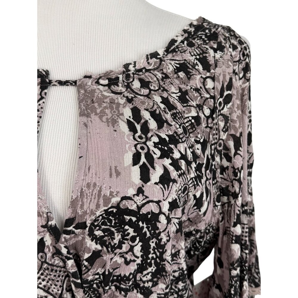 NWT Free People Crochet Lace Trim Cold Shoulder Mini Dress | Boho Coquette Fairy - Picture 3 of 16